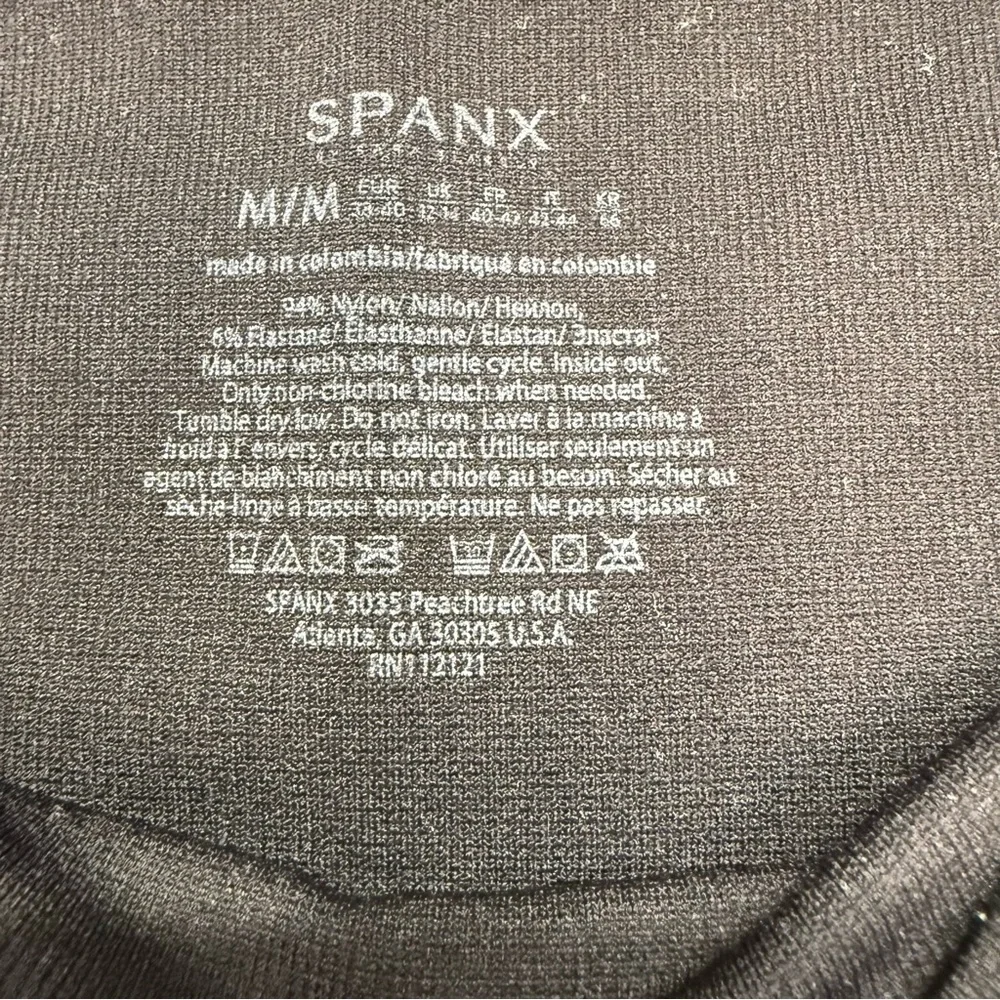 SPANX Black Waistband Stretch Leggings Size Medium